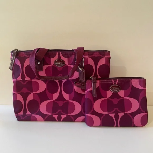 Coach Pink Tote and Pouch Set - Picture 2 of 16